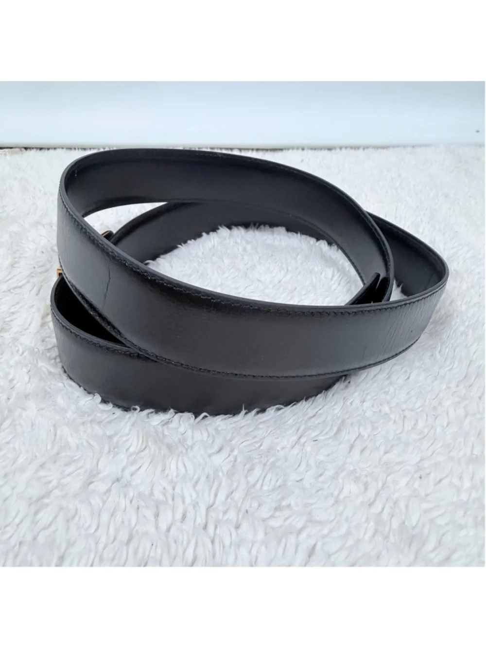 Vintage Sporrong Swedish Crown Belt Gold Tone Black Enamel Dress Mens Size 38-40